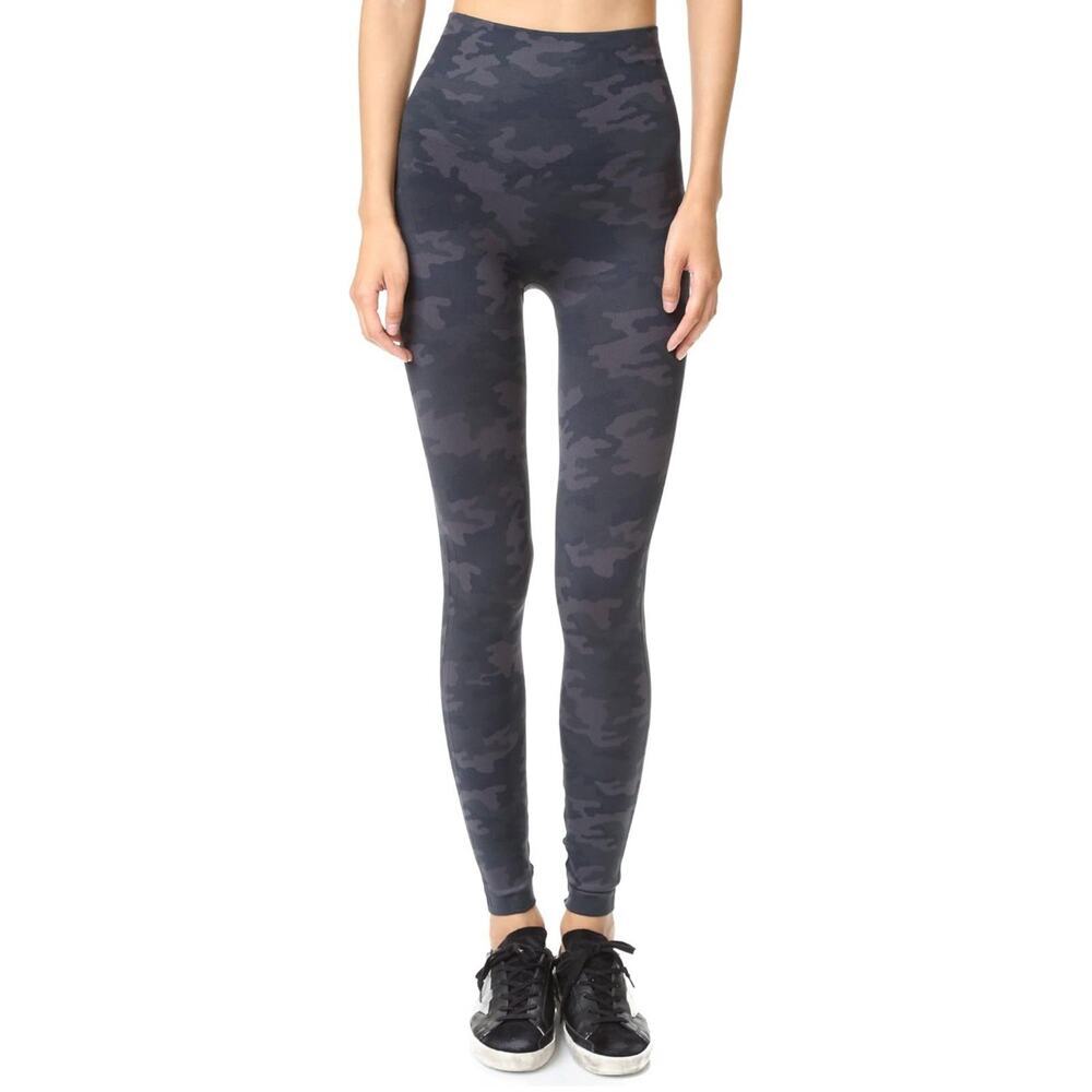 SPANX WOMEN'S BLACK CAMO PRINT LEGGINGS, SIZE XL 24in NWT Retail $68 Yoga Run